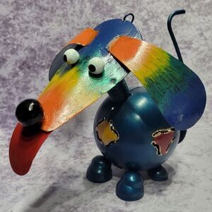 Rainbow Dog Metal Tea Lite Candle Holder